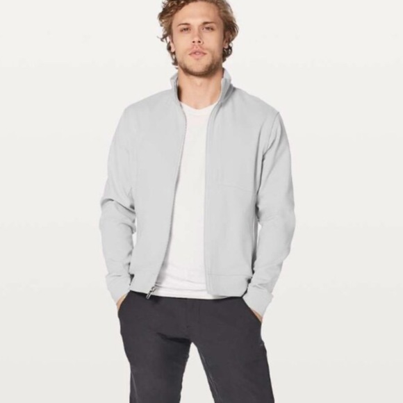 Lululemon Sojourn Jacket Men’s L Sea Salt Gray Full Zip - Picture 13 of 13
